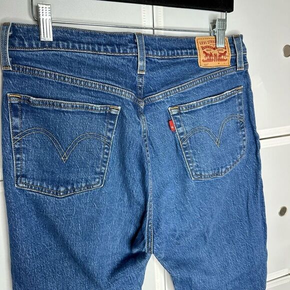 Levi's 501 Blue Straight Leg High Rise Button Fly Jeans Size 31 - Picture 12 of 13